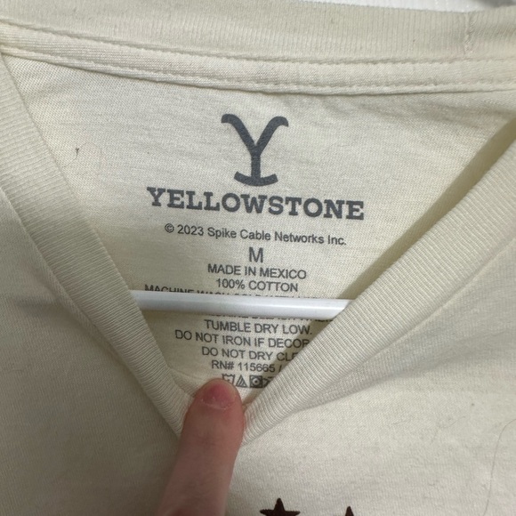 Yellowstone Graphic Plaid Sleeve Top Upcycled - Picture 4 of 4